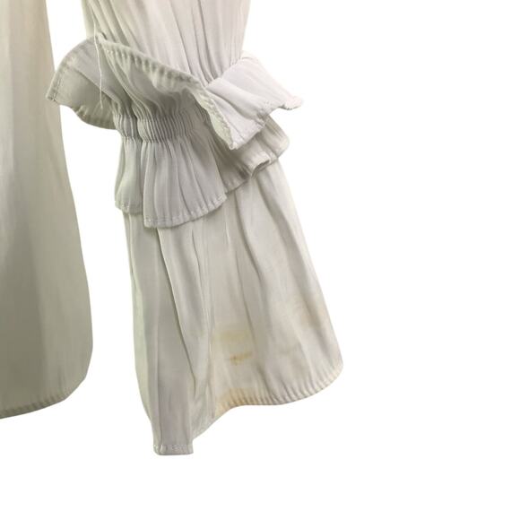 Ramy Brook Sheila Hoop-Hardware Top Wmns XS Ruffle Long Sleeve Peasant - Picture 7 of 10